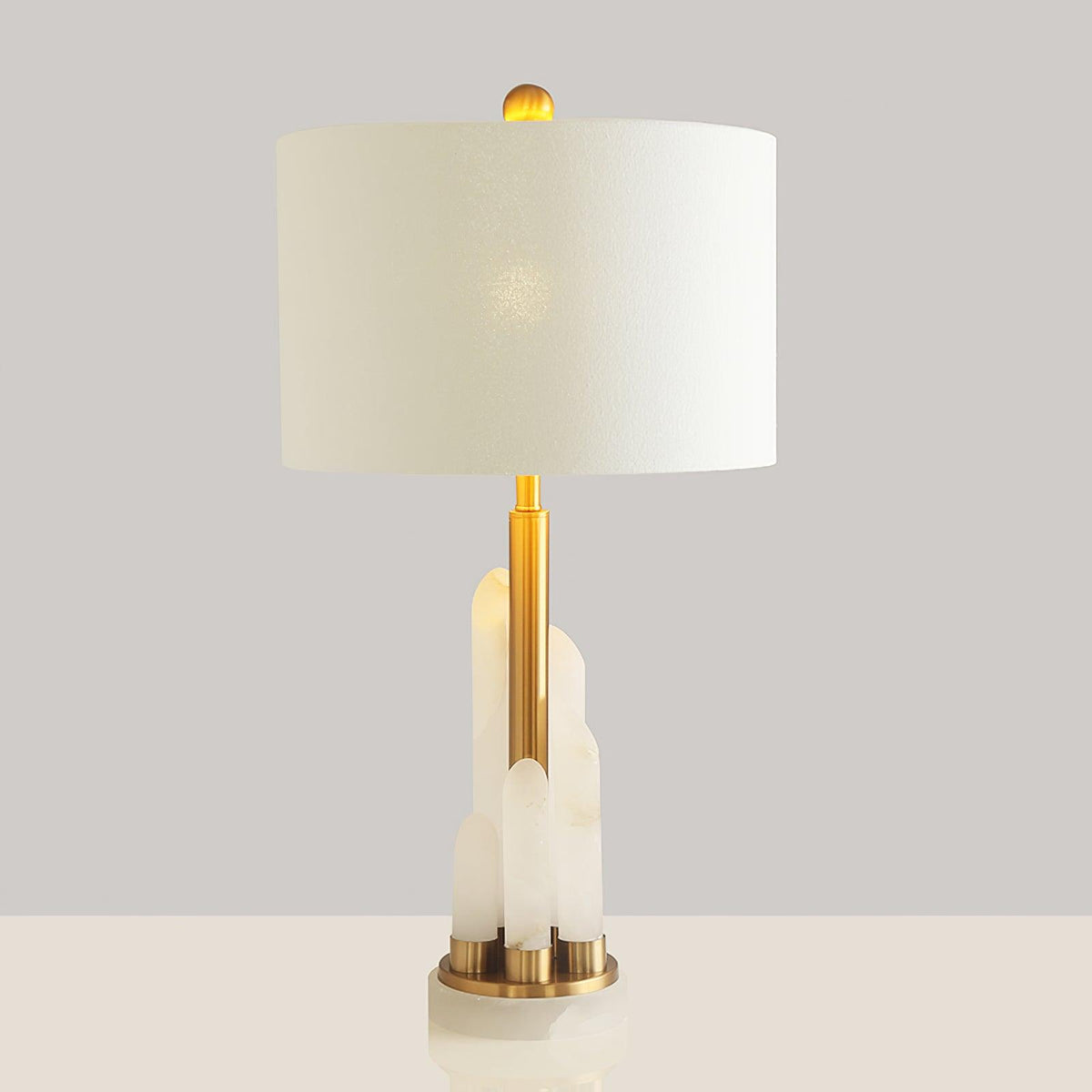 Olvenor zylindrische Alabaster-Tischleuchte