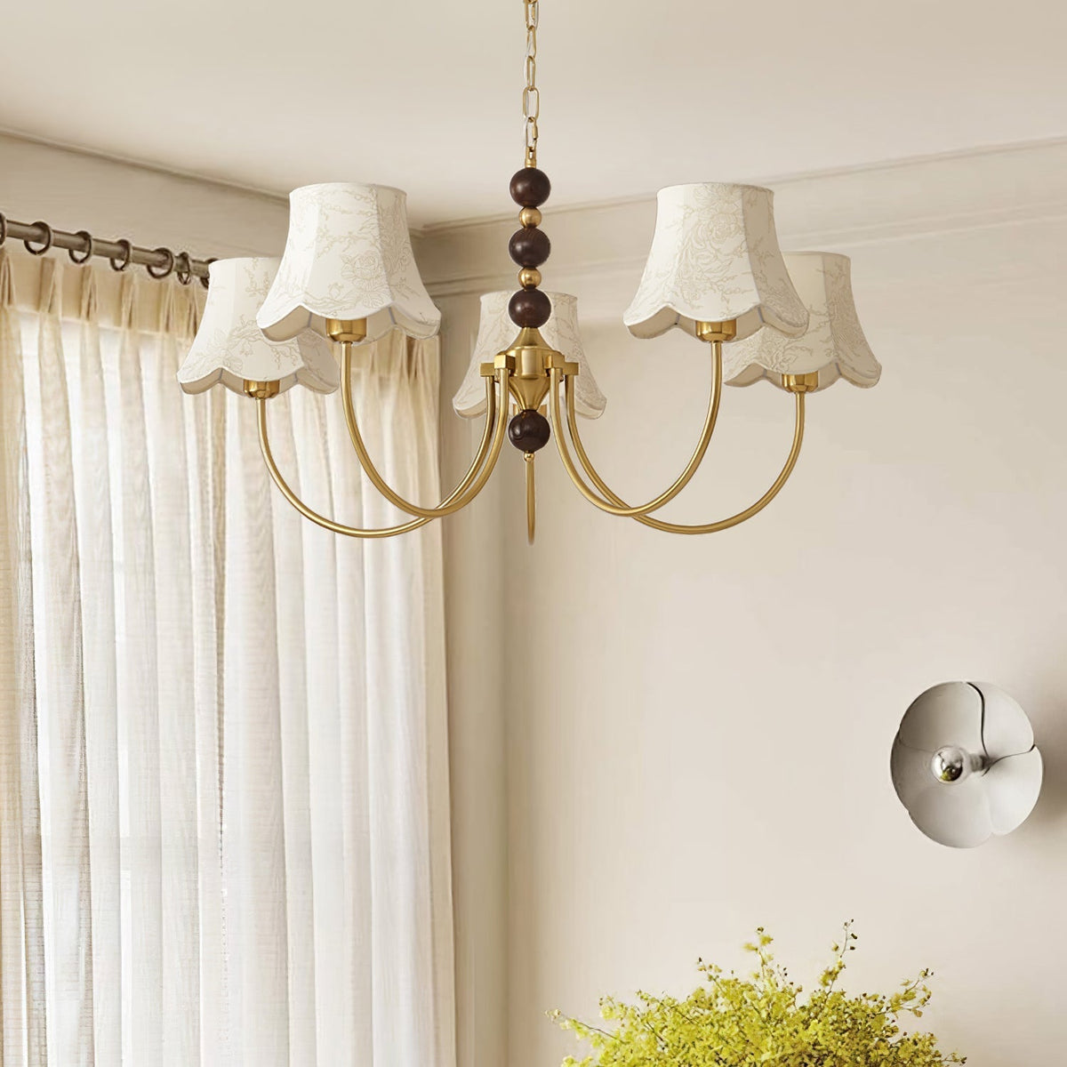 Orchid Kronleuchter Stoff Gold