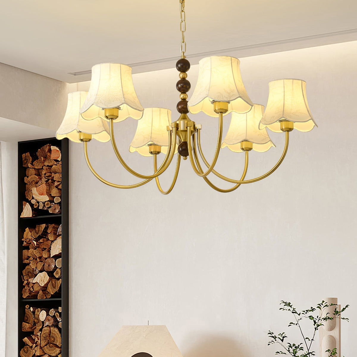 Orchid Kronleuchter Stoff Gold