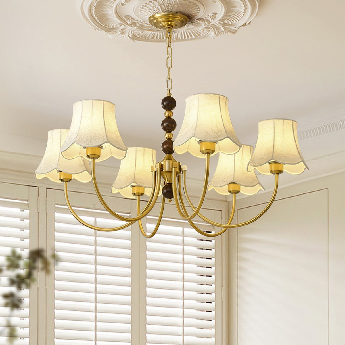 Orchid Kronleuchter Stoff Gold