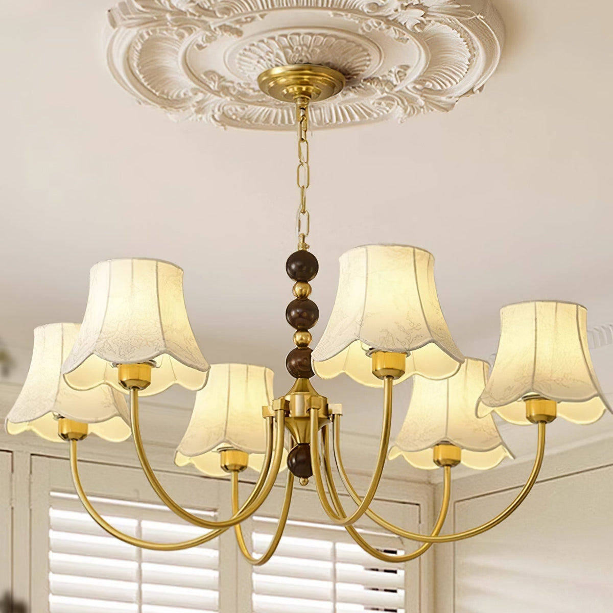Orchid Kronleuchter Stoff Gold
