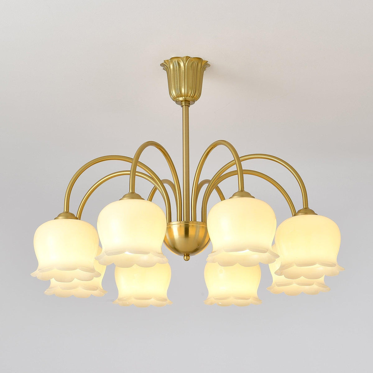 Solenora Kronleuchter Messing Eleganter geschwungener Arm