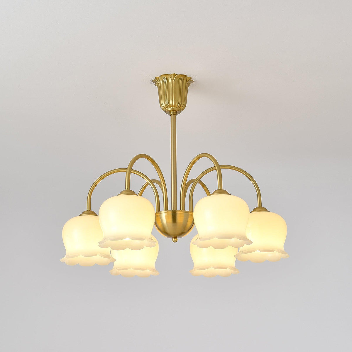 Solenora Kronleuchter Messing Eleganter geschwungener Arm