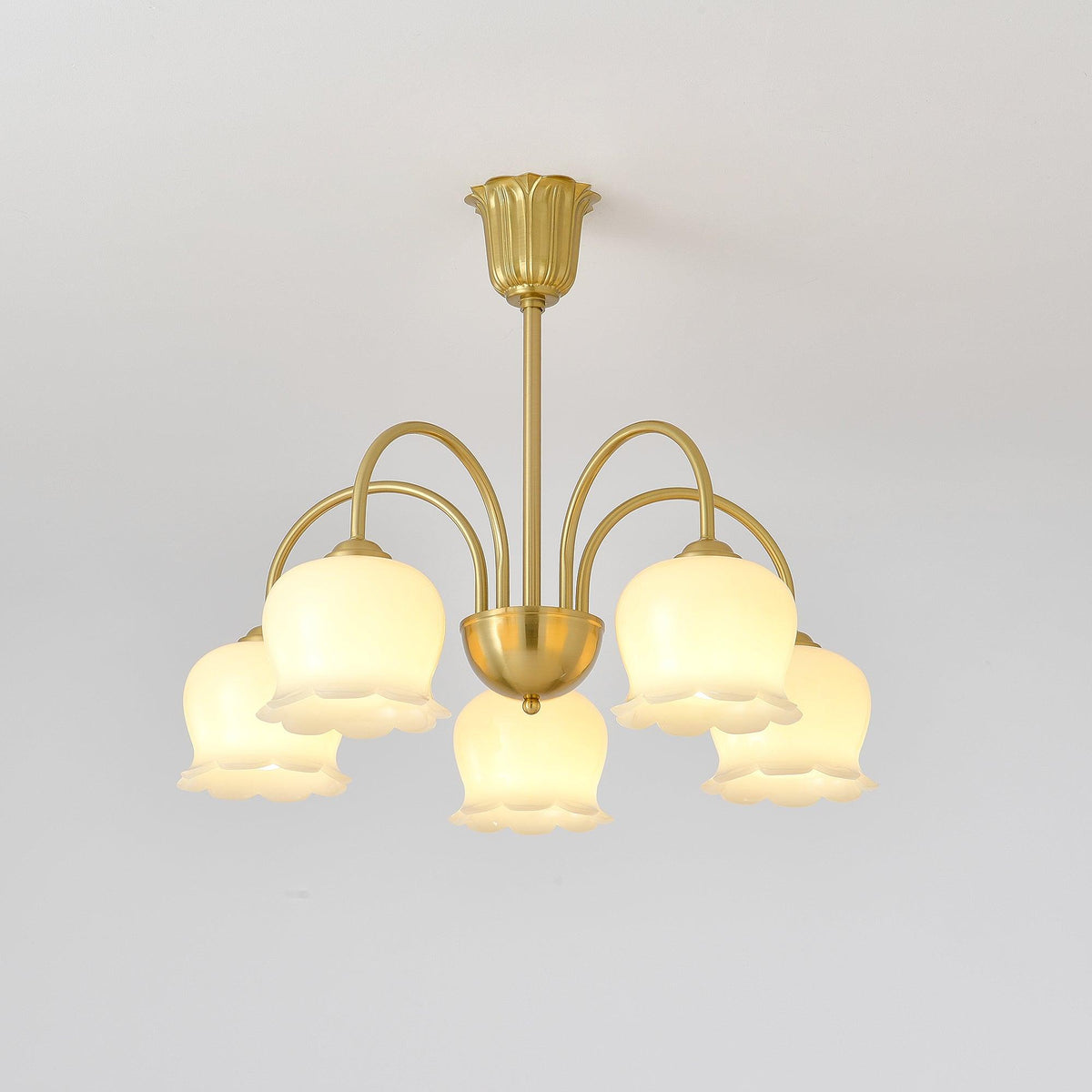 Solenora Kronleuchter Messing Eleganter geschwungener Arm