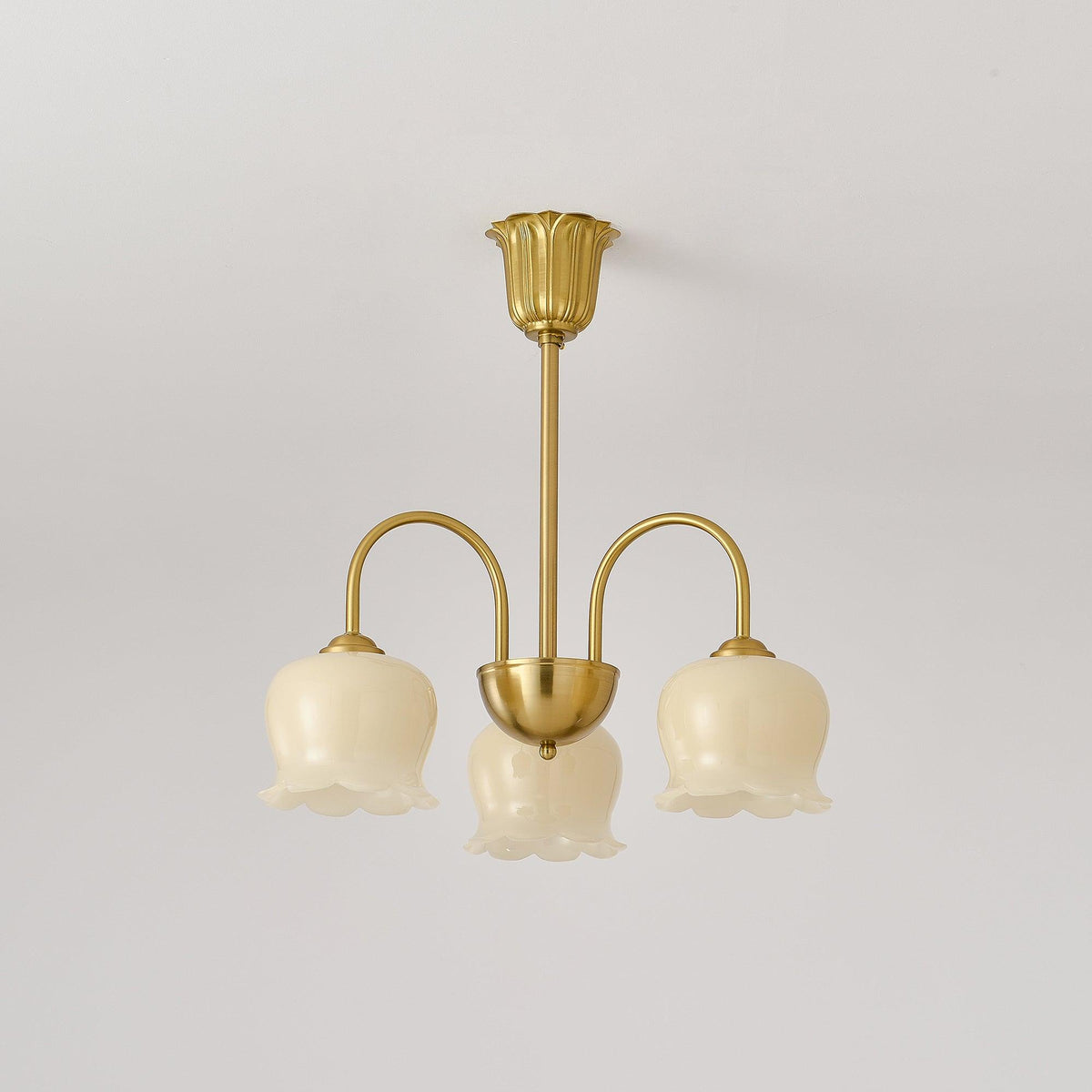 Solenora Kronleuchter Messing Eleganter geschwungener Arm