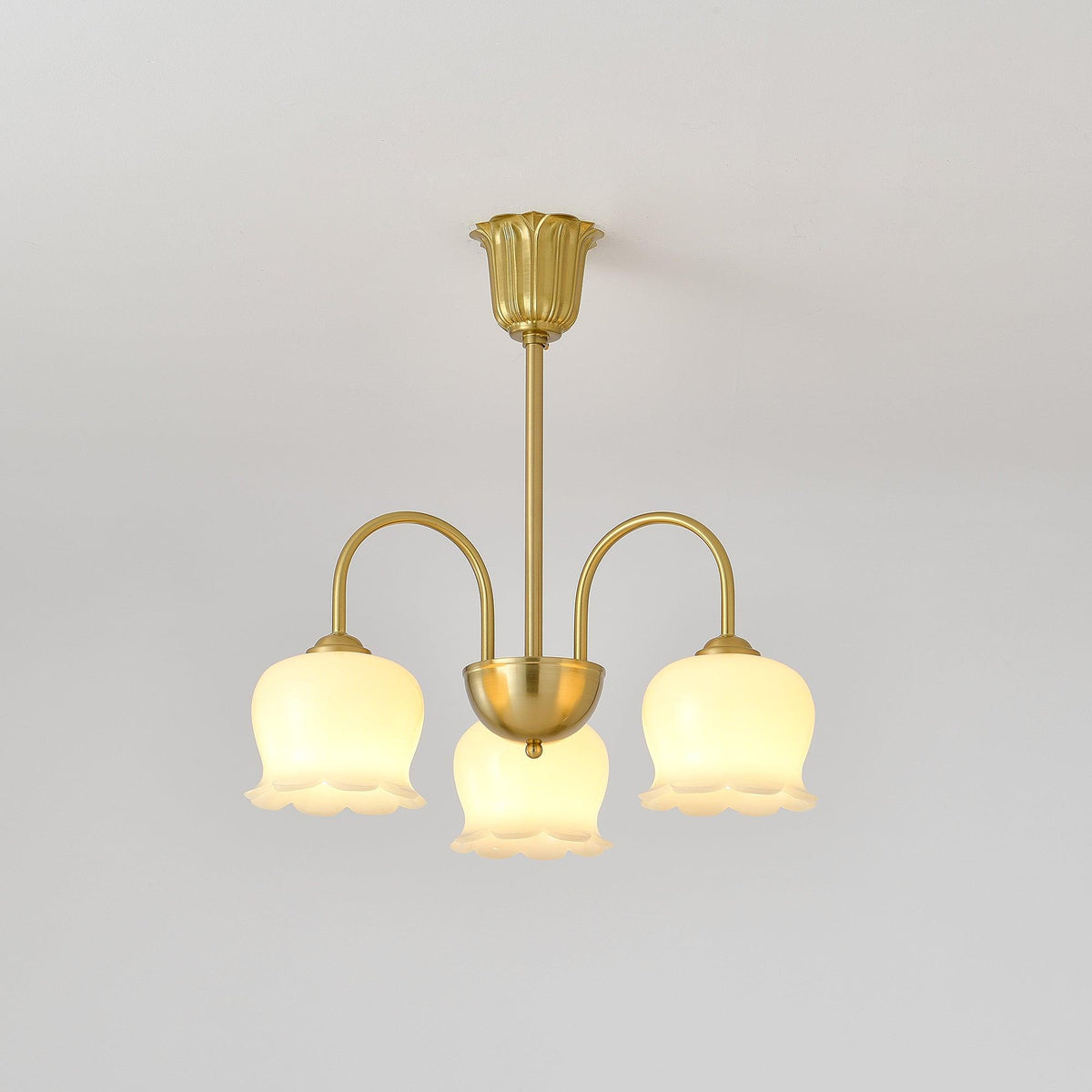 Solenora Kronleuchter Messing Eleganter geschwungener Arm