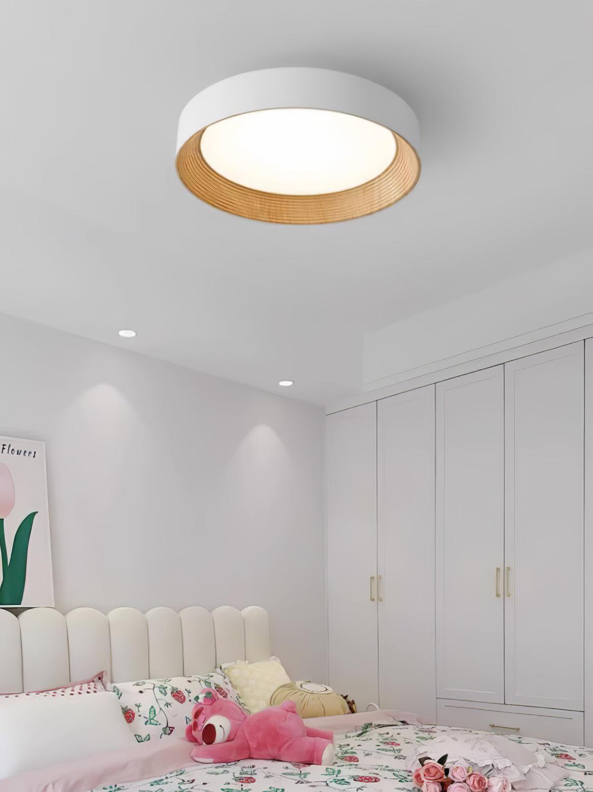 Elvirelle Deckenleuchte Holzring Minimalistisch einstellbar