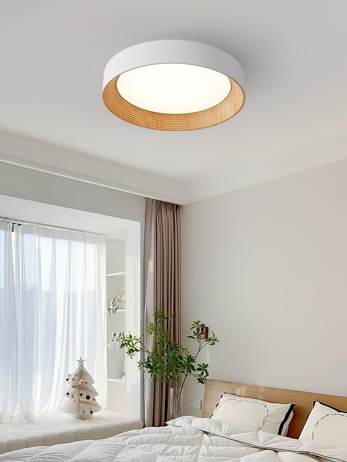 Elvirelle Deckenleuchte Holzring Minimalistisch einstellbar