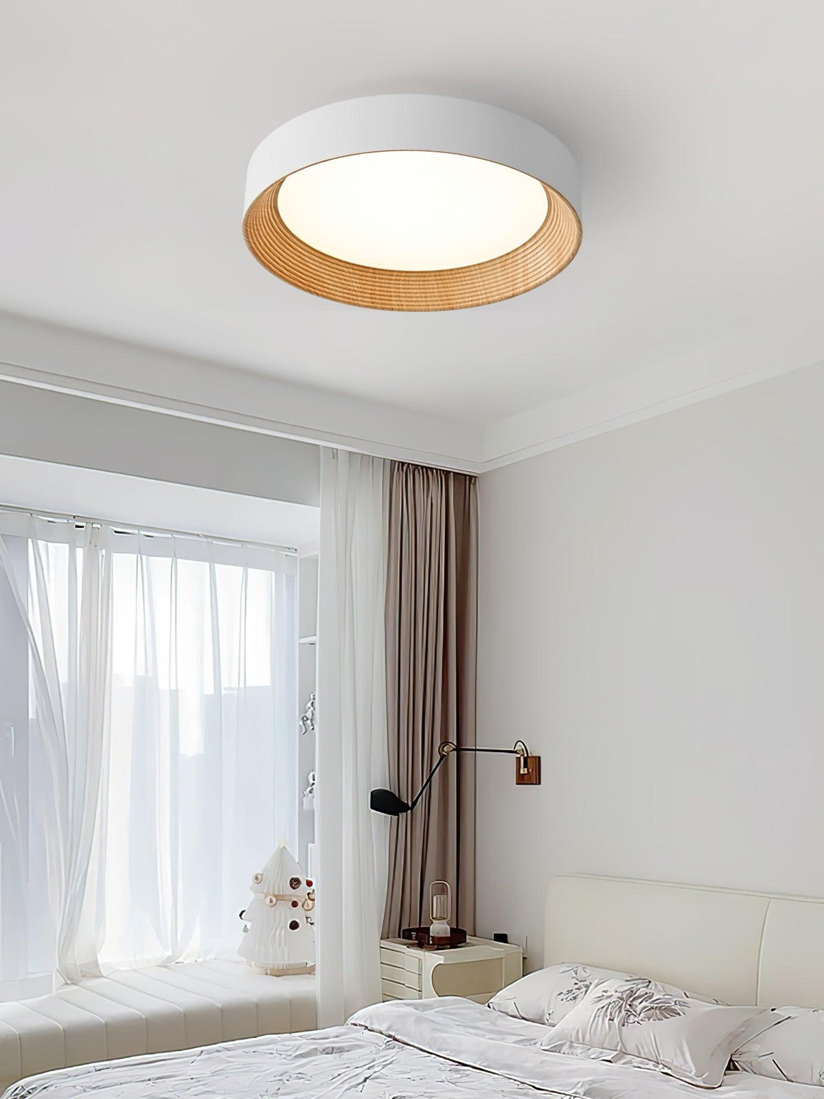 Elvirelle Deckenleuchte Holzring Minimalistisch einstellbar