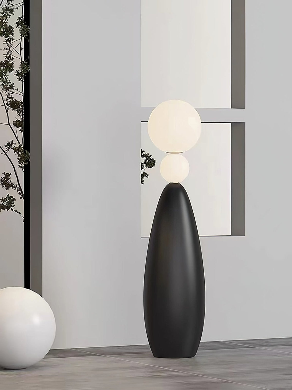 Ervynel Stehleuchte Schwarz Kugelförmig Minimalistisch Wohnzimmer | Cielum