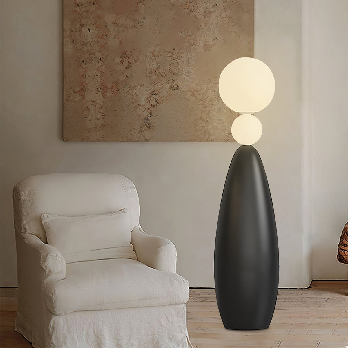 Ervynel Stehleuchte Schwarz Kugelförmig Minimalistisch Wohnzimmer | Cielum