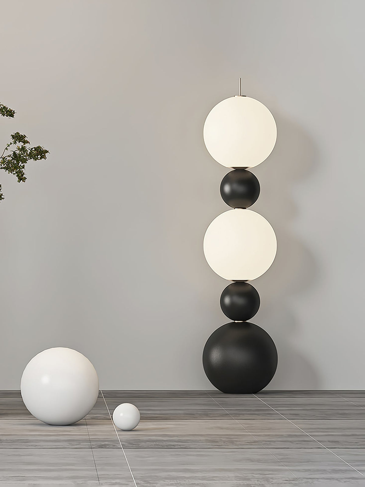 Ervynel Stehleuchte Schwarz Kugelförmig Minimalistisch Wohnzimmer | Cielum