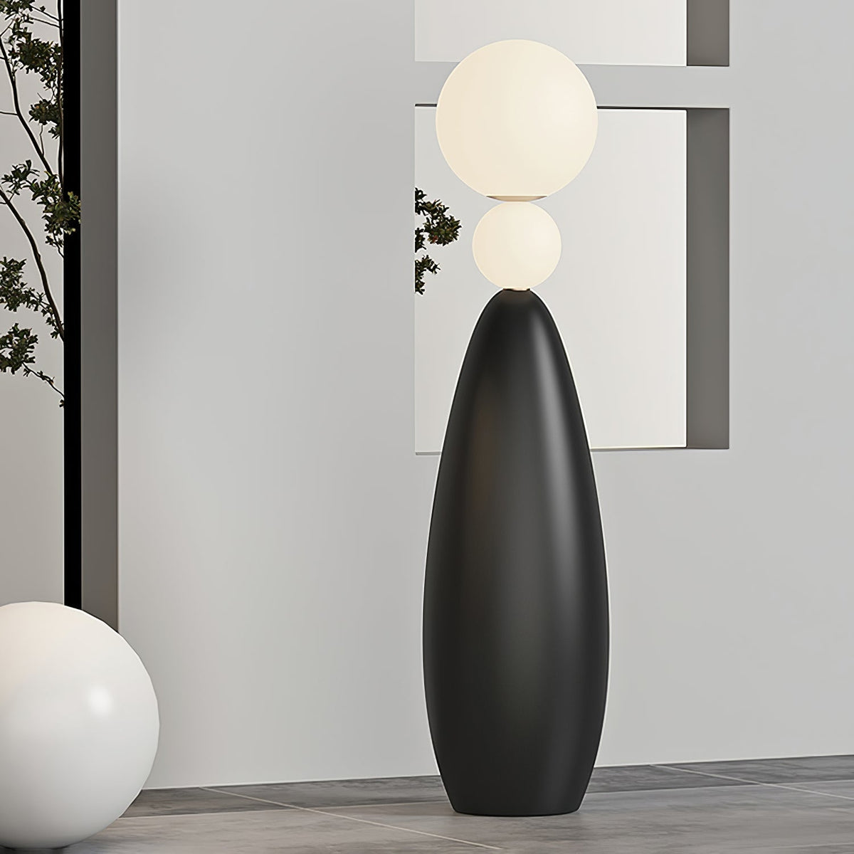 Ervynel Stehleuchte Schwarz Kugelförmig Minimalistisch Wohnzimmer | Cielum