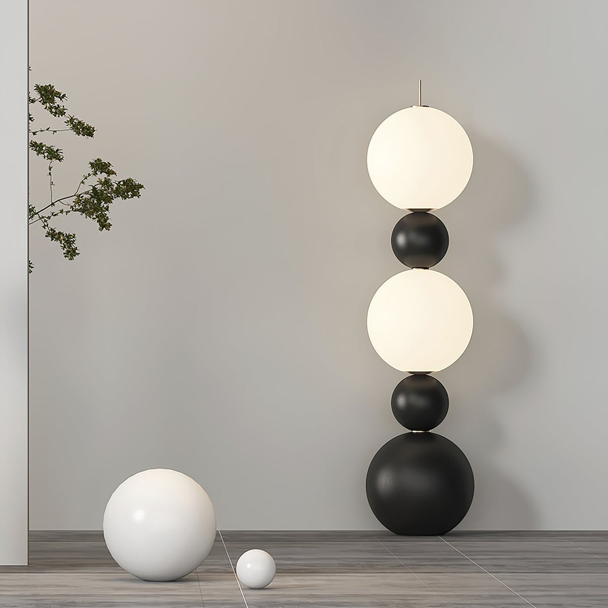 Ervynel Stehleuchte Schwarz Kugelförmig Minimalistisch Wohnzimmer | Cielum