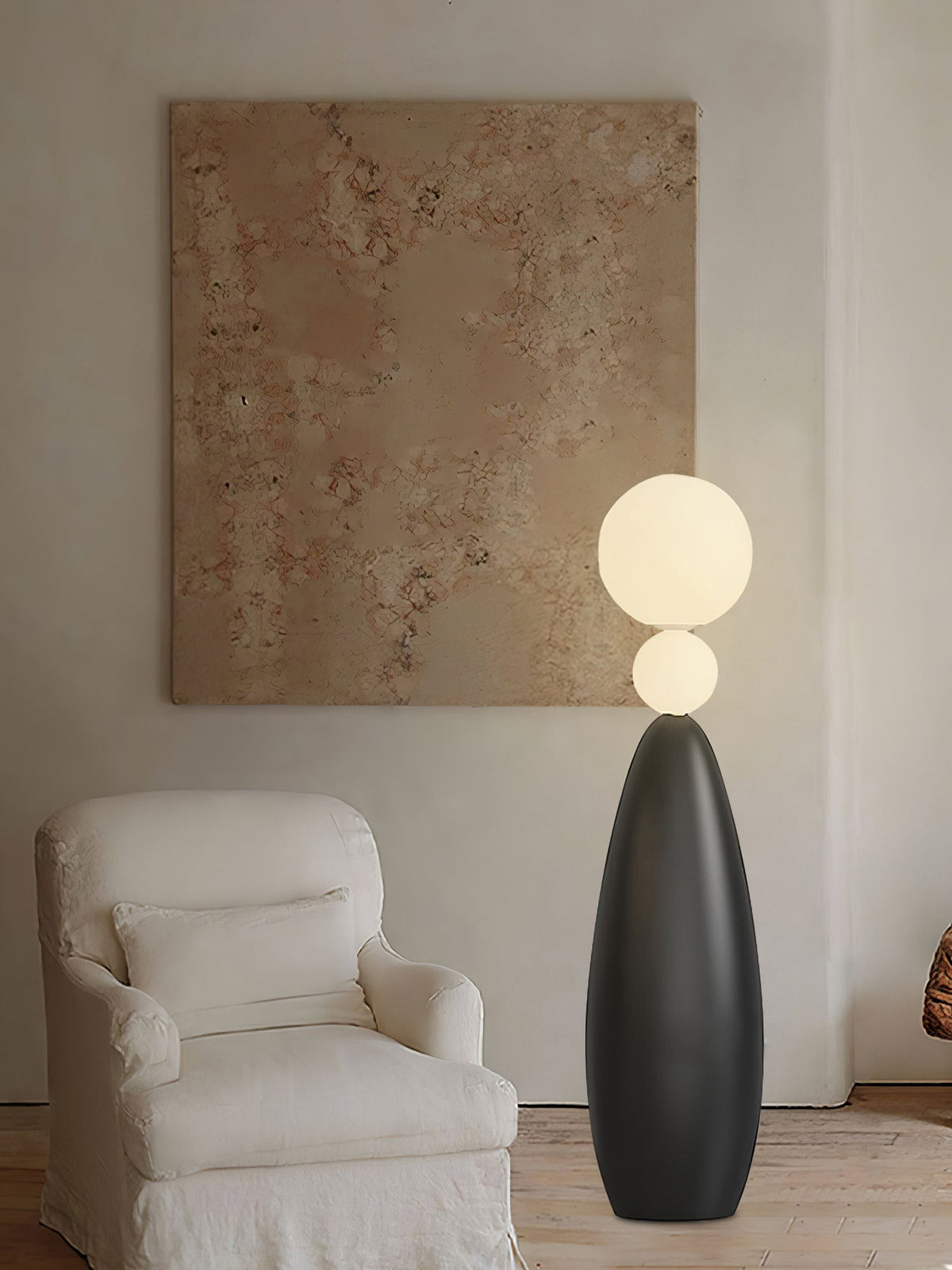 Ervynel Stehleuchte Schwarz Kugelförmig Minimalistisch Wohnzimmer | Cielum
