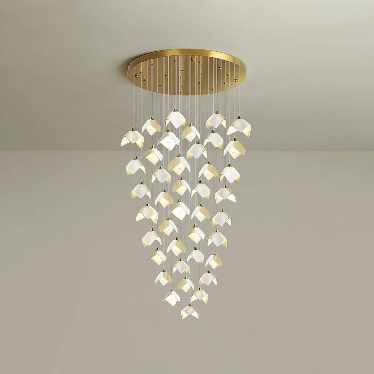 Cithayra Kronleuchter Geometrische Kronleuchte aus Glas und Messing