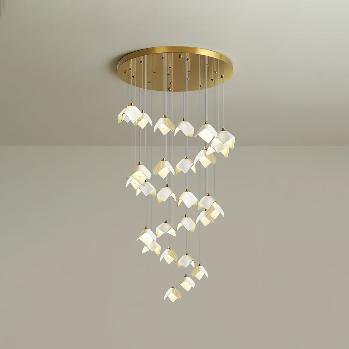 Cithayra Kronleuchter Geometrische Kronleuchte aus Glas und Messing