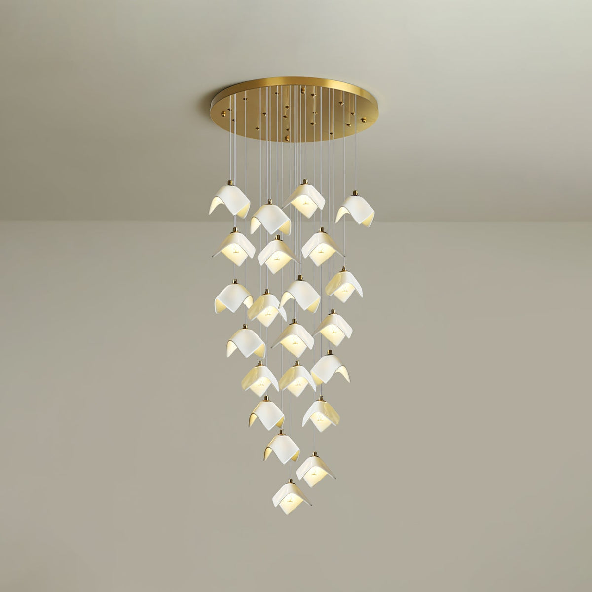 Cithayra Kronleuchter Geometrische Kronleuchte aus Glas und Messing