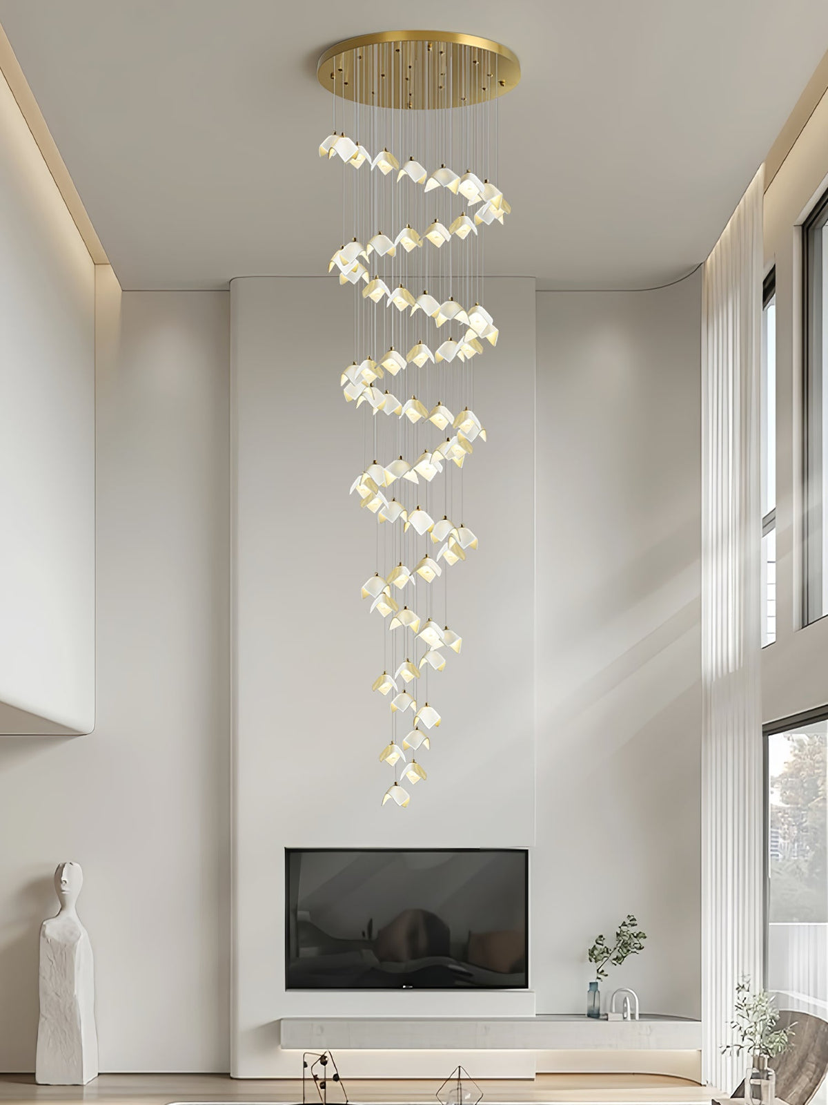 Cithayra Kronleuchter Geometrische Kronleuchte aus Glas und Messing