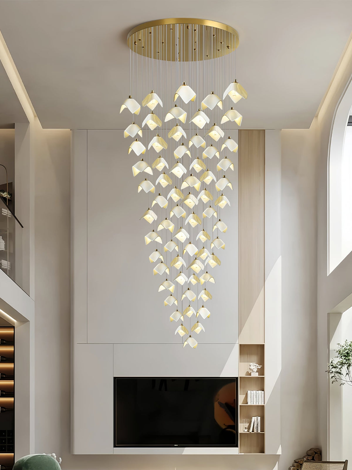 Cithayra Kronleuchter Geometrische Kronleuchte aus Glas und Messing