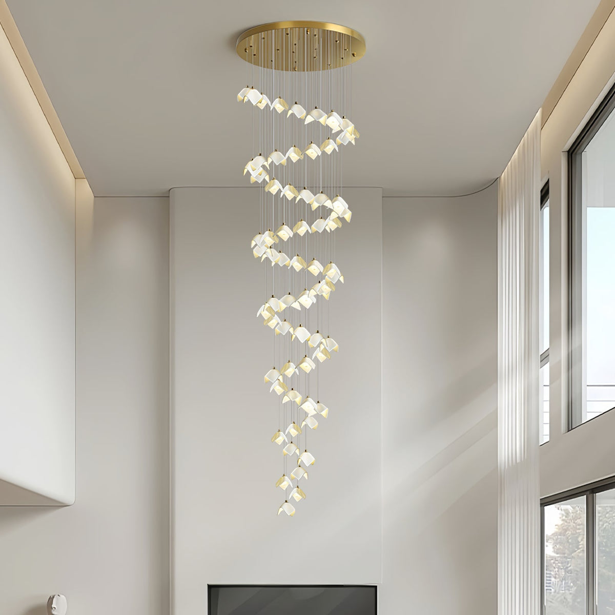 Cithayra Kronleuchter Geometrische Kronleuchte aus Glas und Messing
