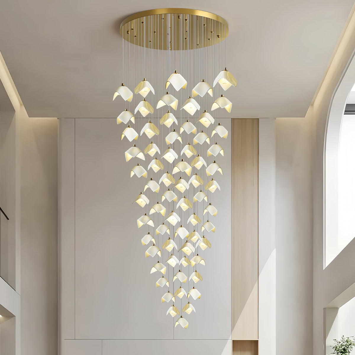 Cithayra Kronleuchter Geometrische Kronleuchte aus Glas und Messing