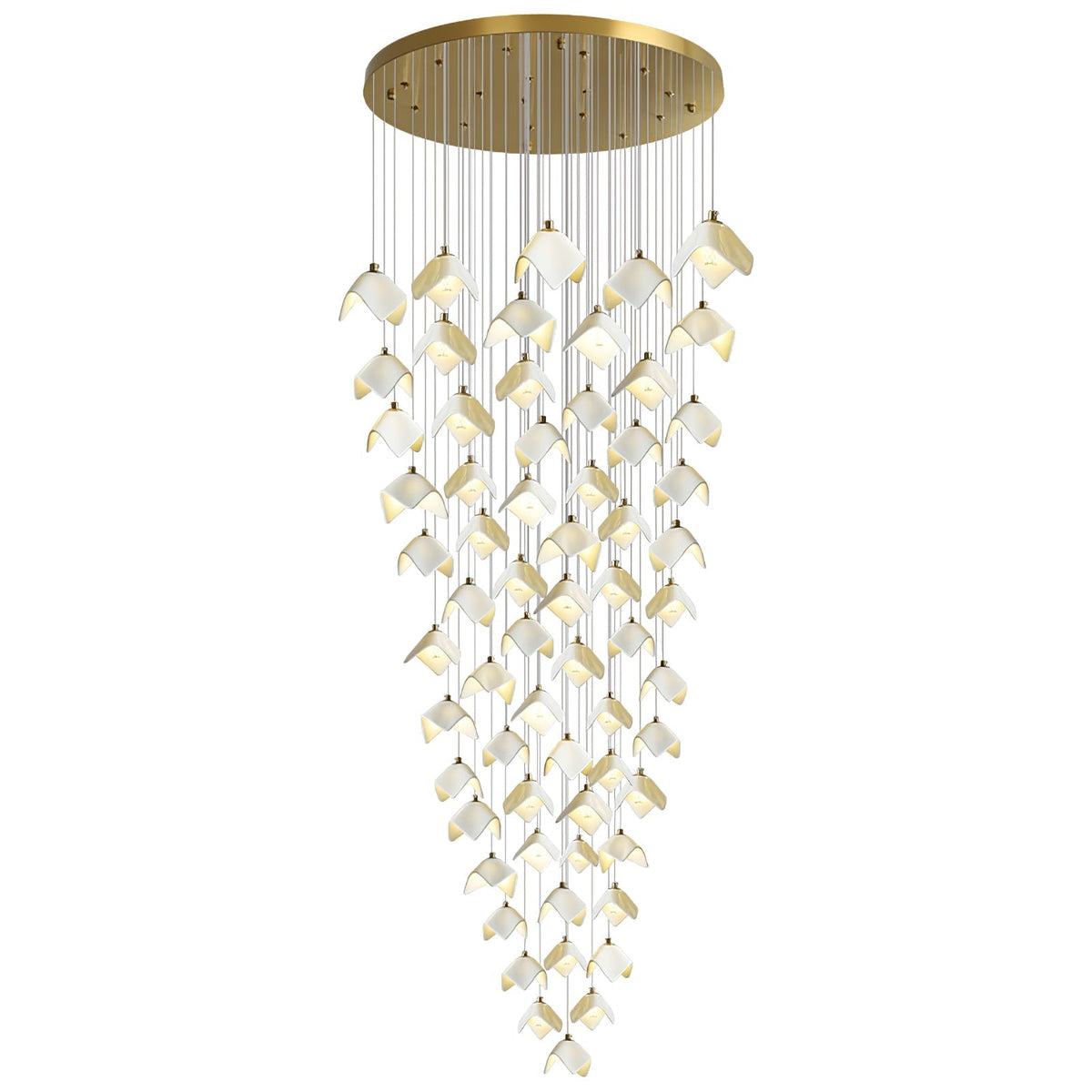 Cithayra Kronleuchter Geometrische Kronleuchte aus Glas und Messing