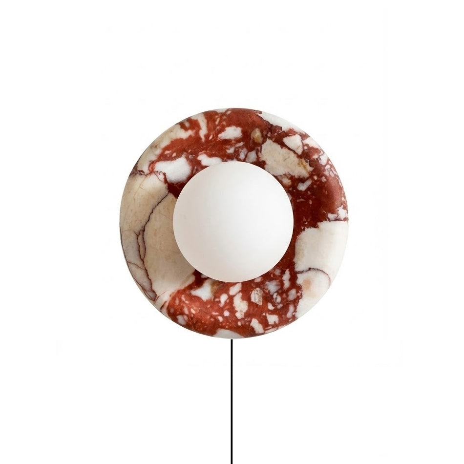 Vantheori Rote Marmor-Wandleuchte mit Stecker (US)