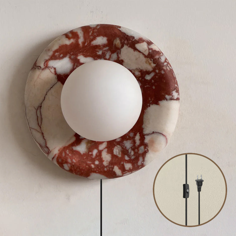 Vantheori Rote Marmor-Wandleuchte mit Stecker (US)
