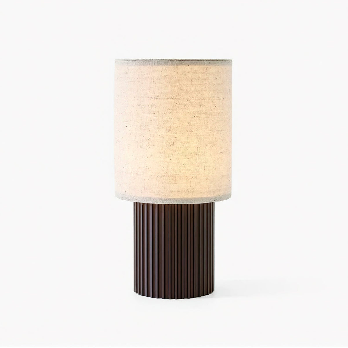 Ripples Tischleuchte aus Holz und Stoff