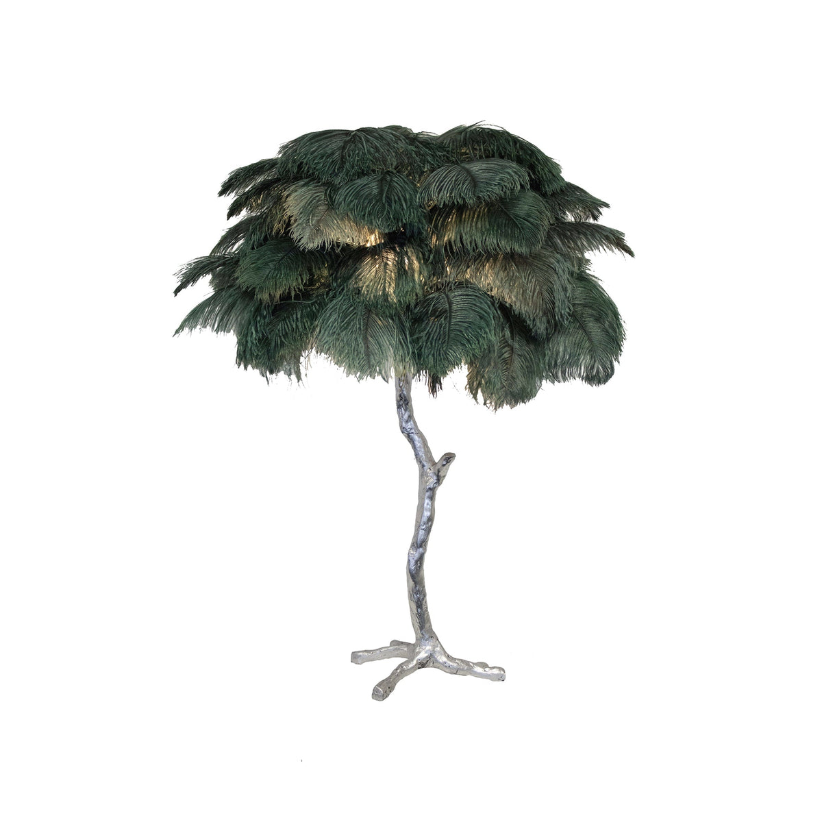 Ostrich Tischlampe aus Federn