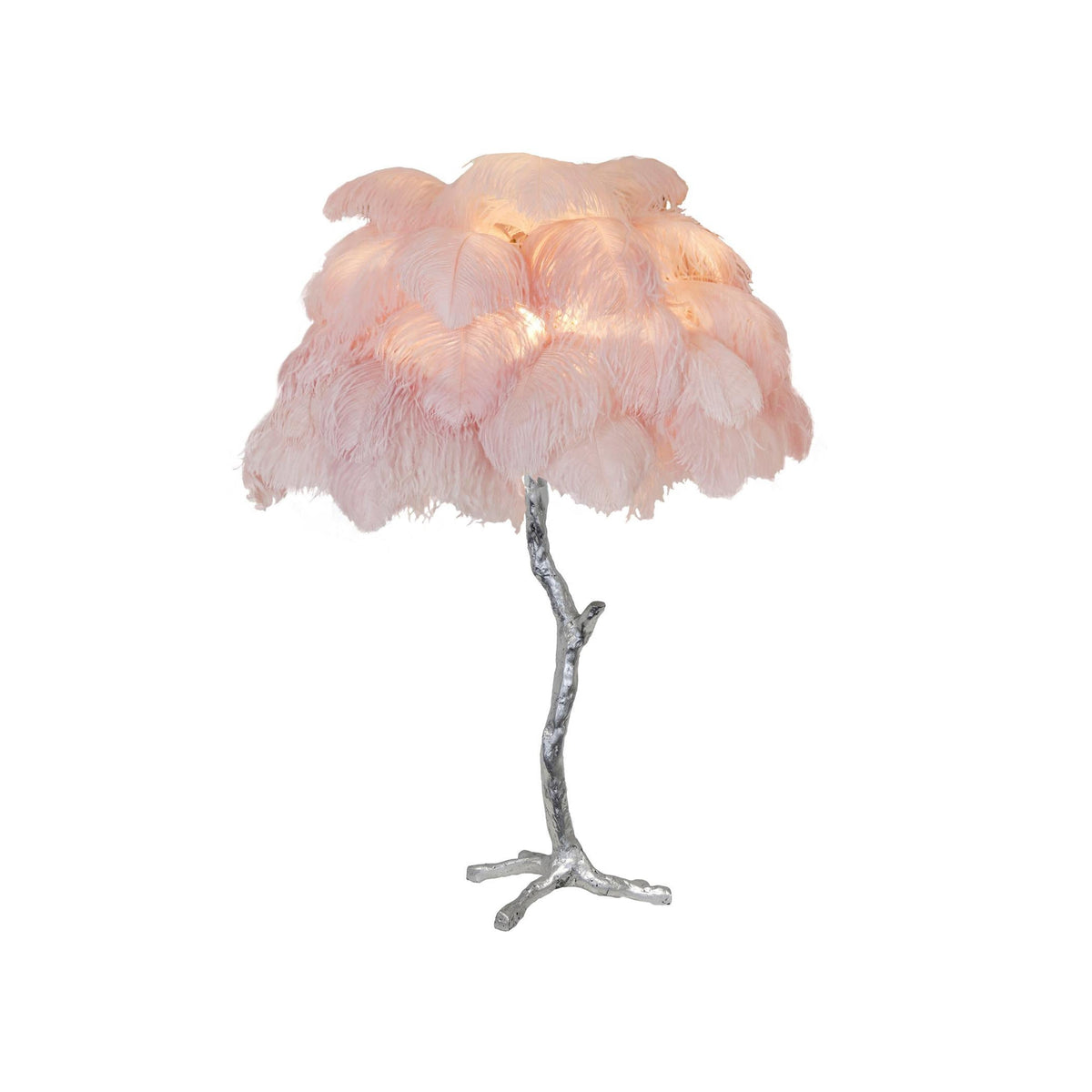 Ostrich Tischlampe aus Federn