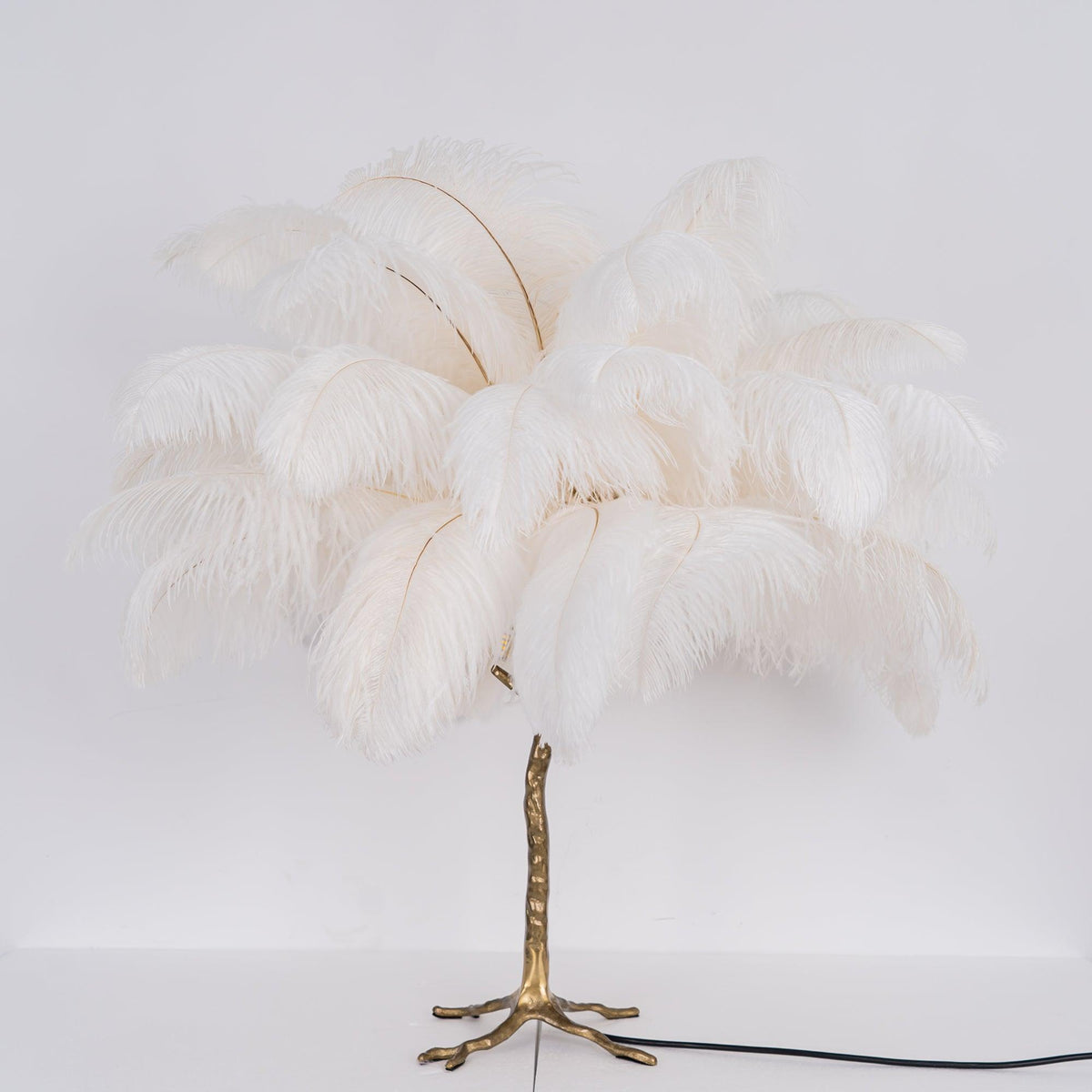 Ostrich Tischlampe aus Federn