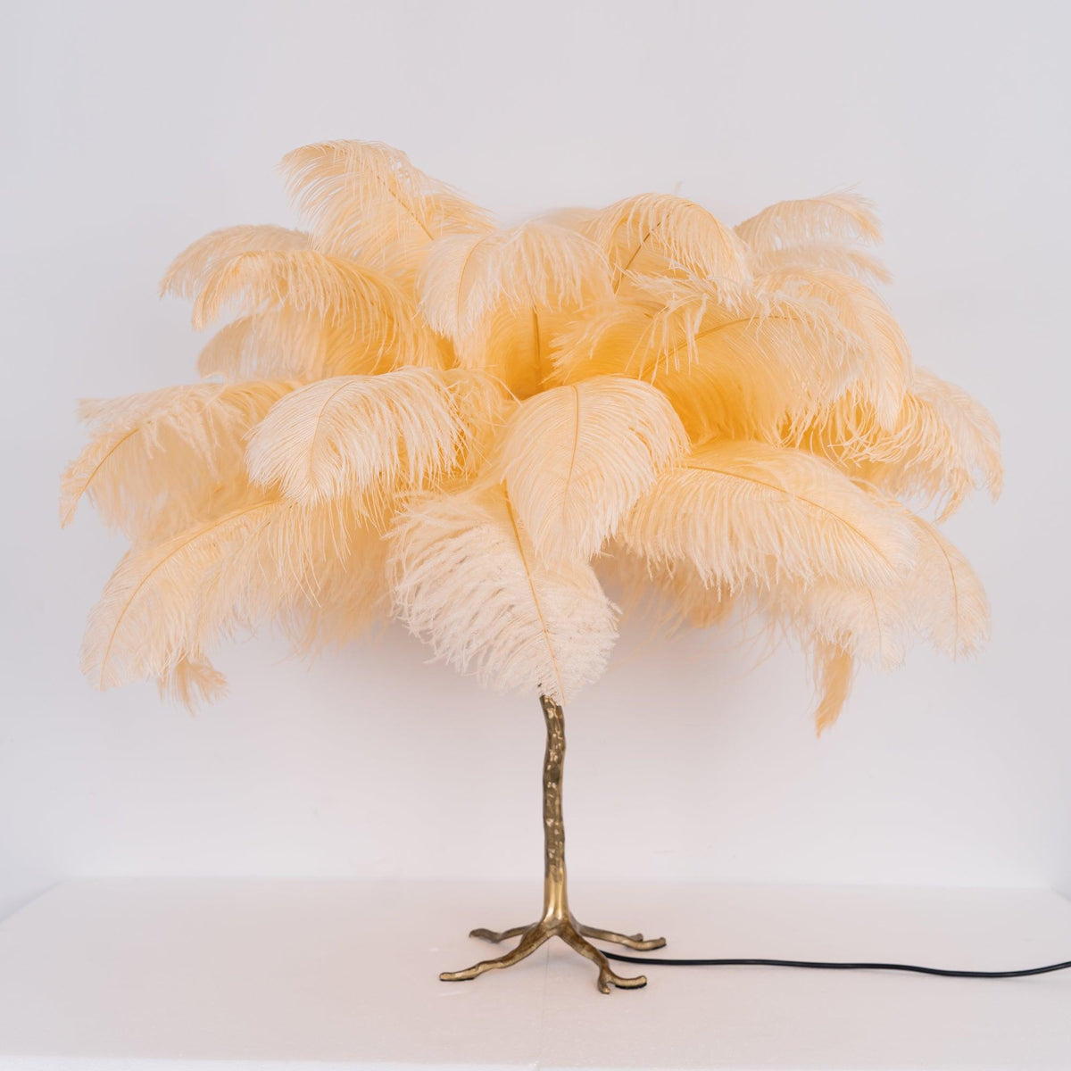 Ostrich Tischlampe aus Federn