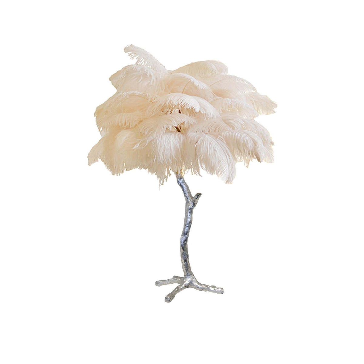 Ostrich Tischlampe aus Federn