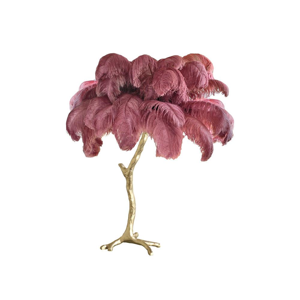 Ostrich Tischlampe aus Federn