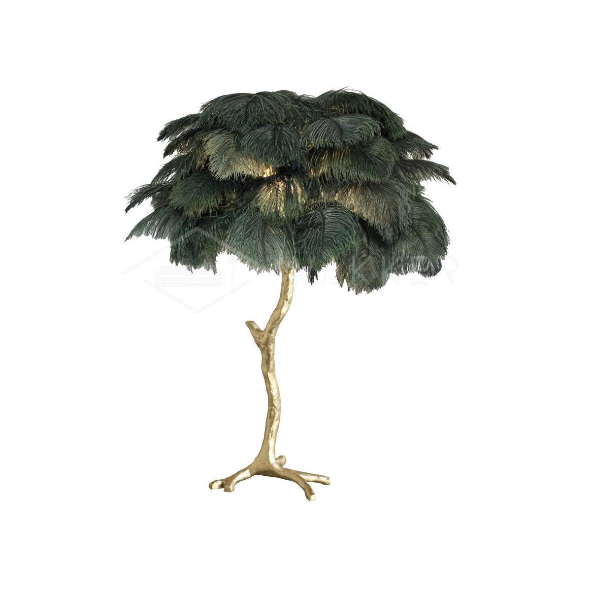 Ostrich Tischlampe aus Federn