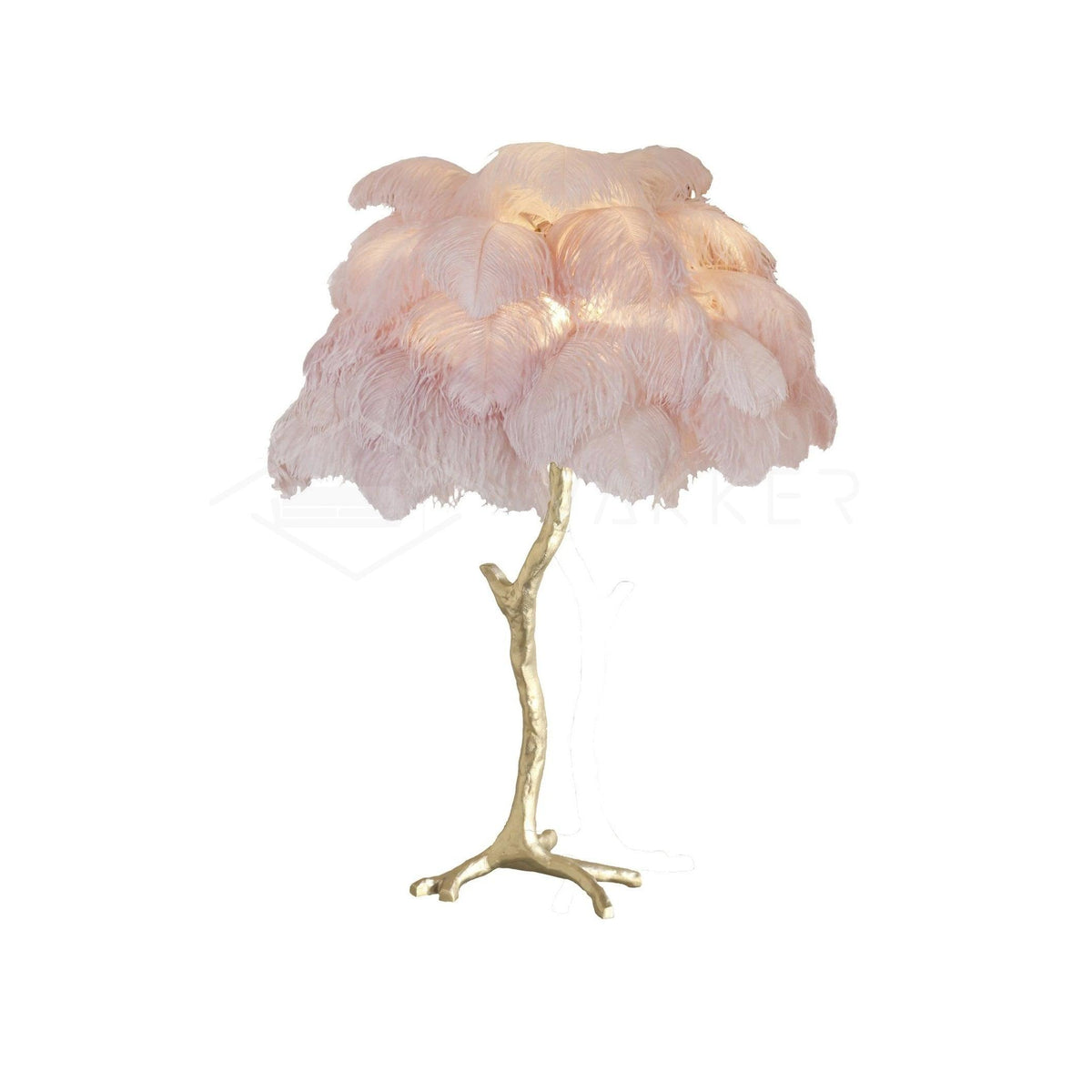 Ostrich Tischlampe aus Federn
