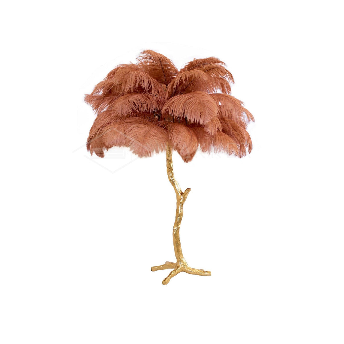 Ostrich Tischlampe aus Federn