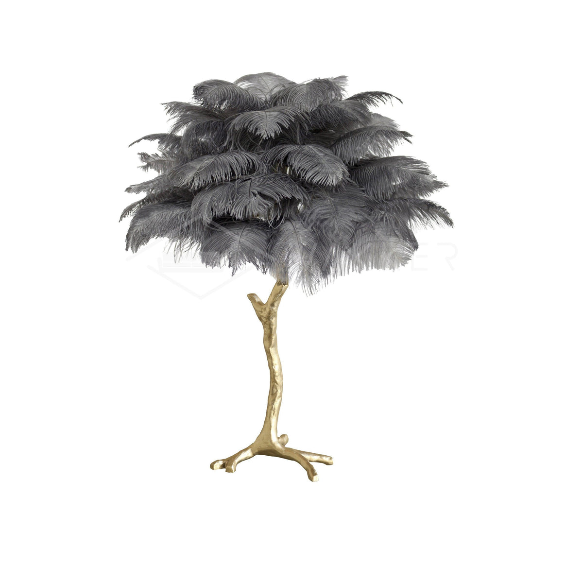 Ostrich Tischlampe aus Federn