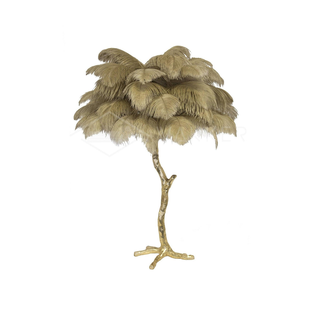 Ostrich Tischlampe aus Federn