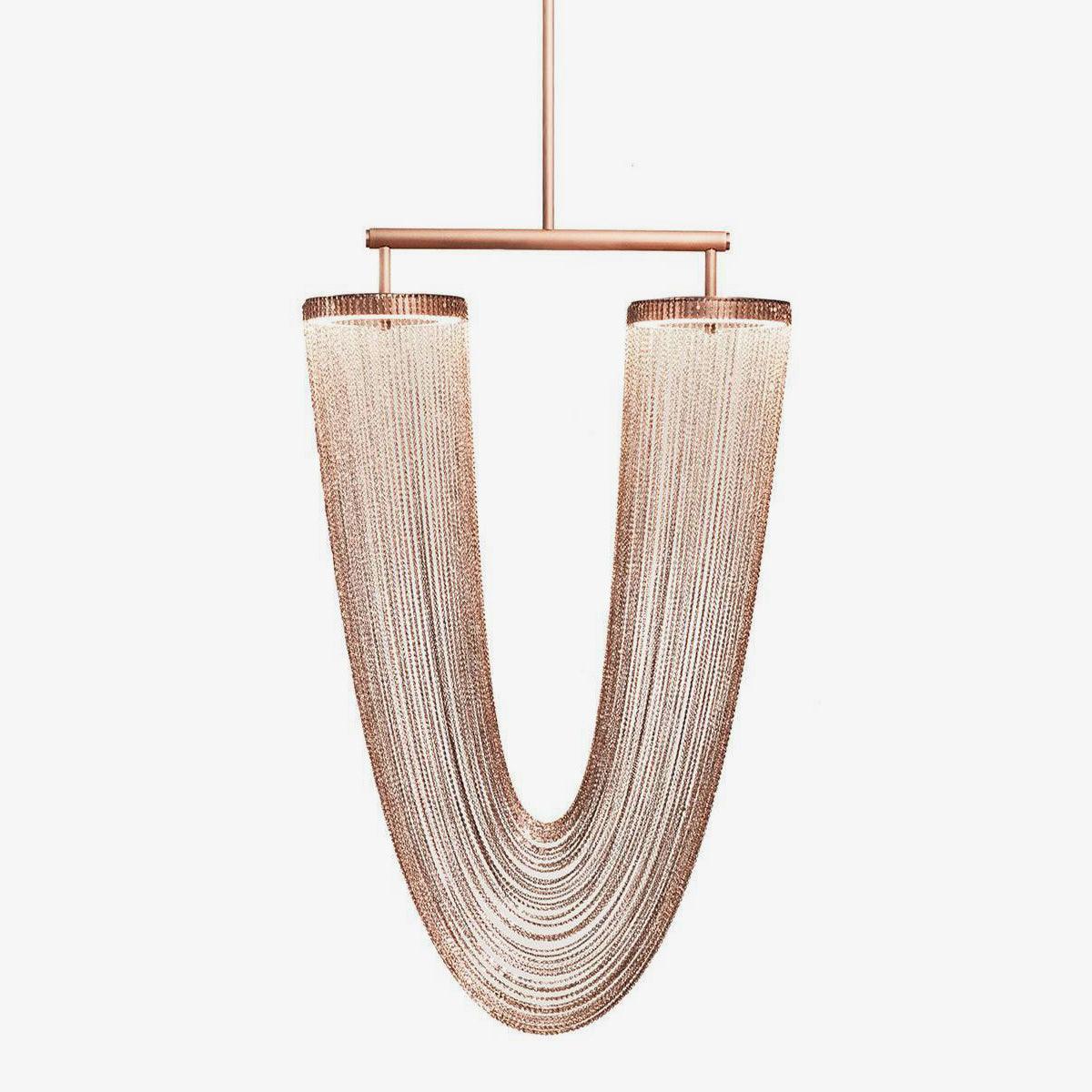 Apsht Pendelleuchte aus Kupferkette skulptural modern
