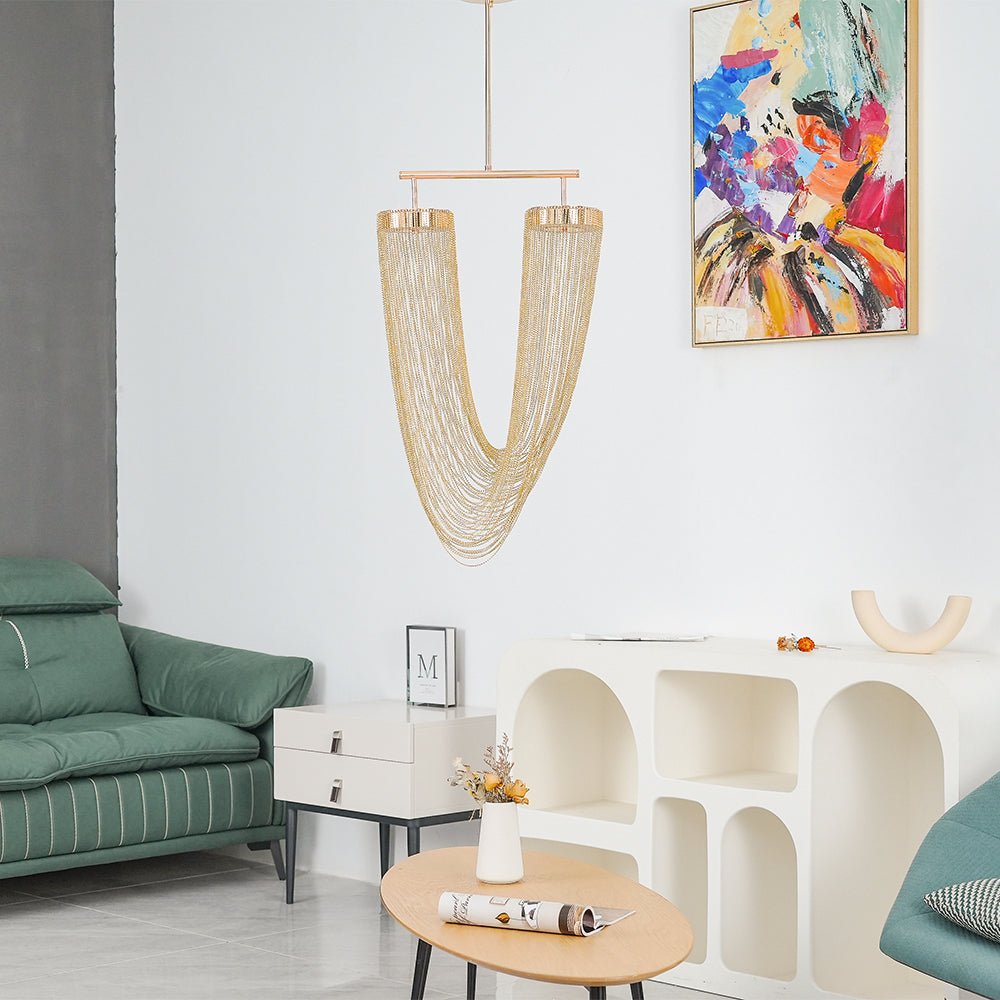 Apsht Pendelleuchte aus Kupferkette skulptural modern