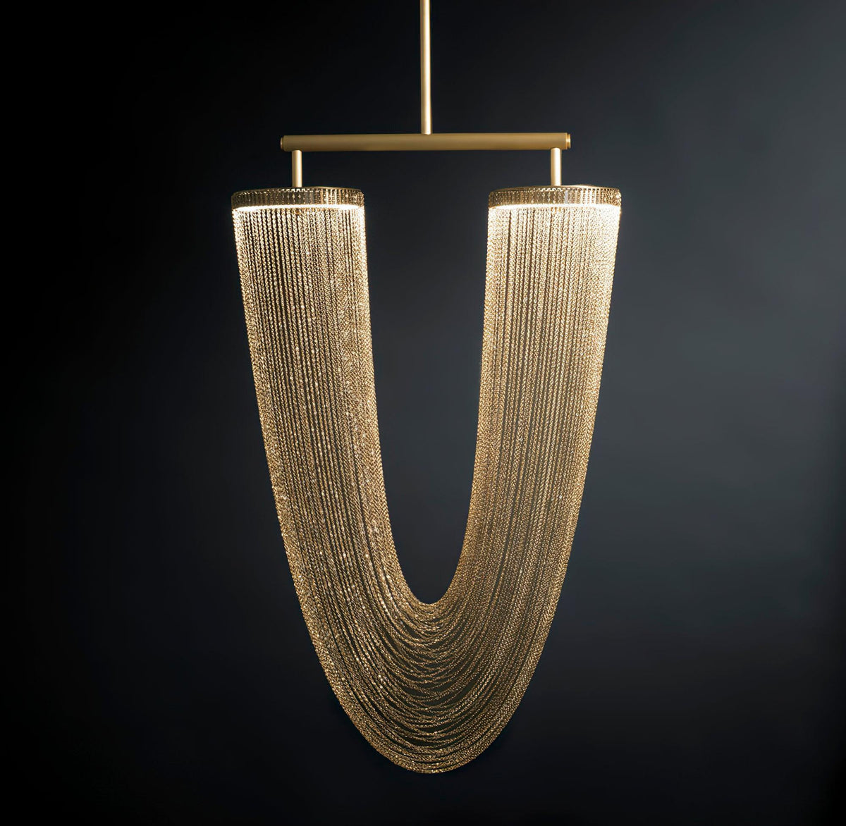 Apsht Pendelleuchte aus Kupferkette skulptural modern