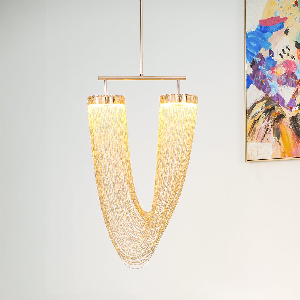 Apsht Pendelleuchte aus Kupferkette skulptural modern