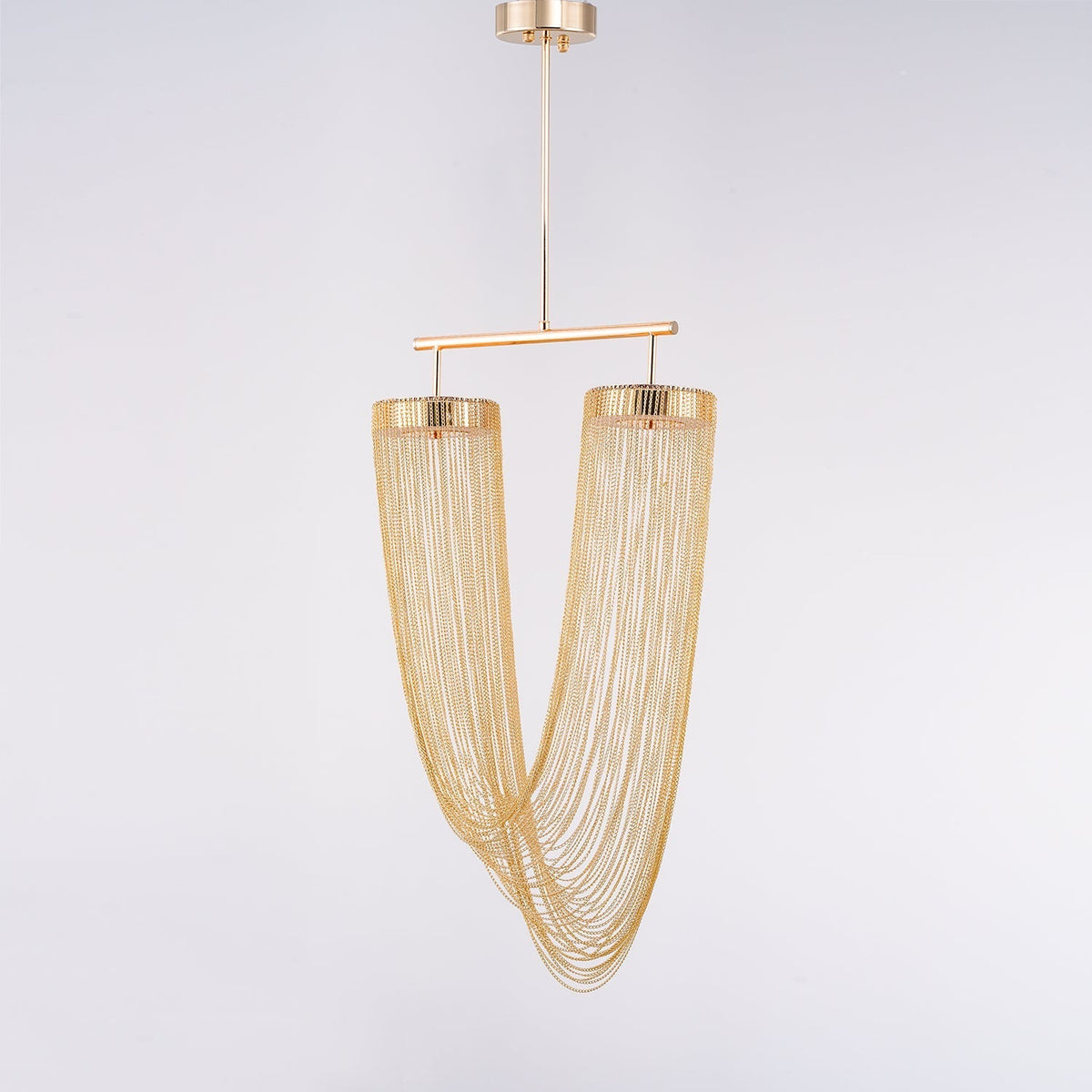 Apsht Pendelleuchte aus Kupferkette skulptural modern