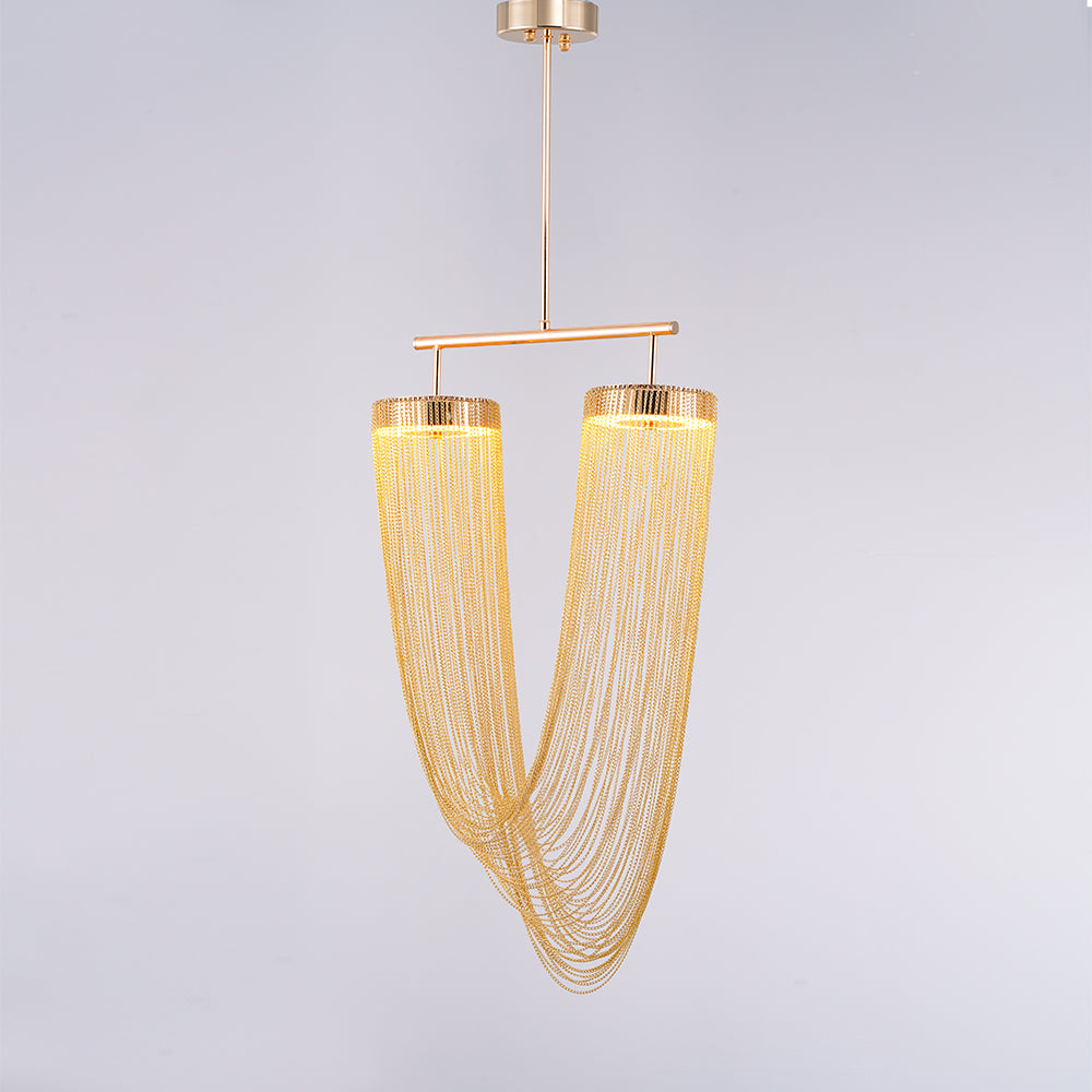 Apsht Pendelleuchte aus Kupferkette skulptural modern