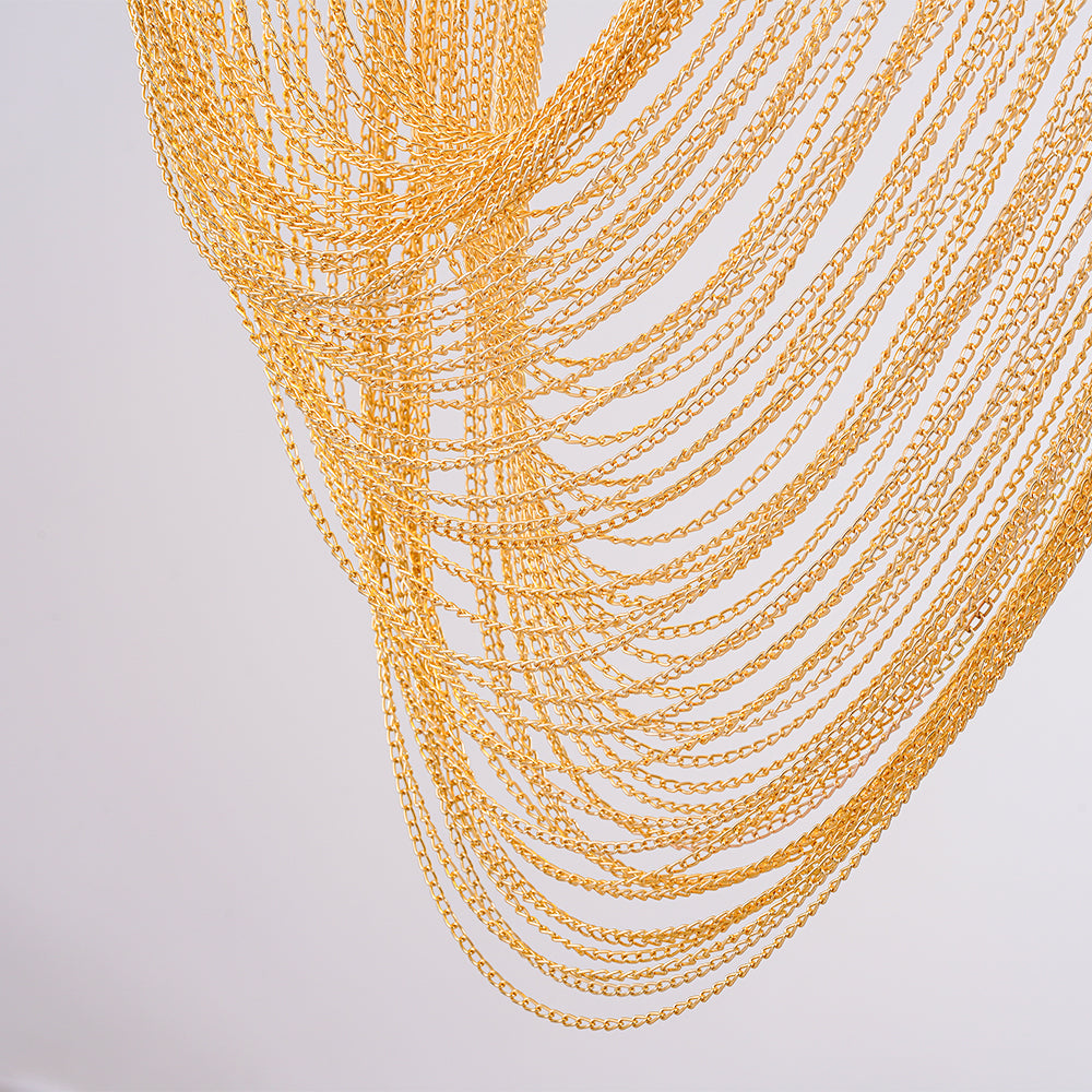 Apsht Pendelleuchte aus Kupferkette skulptural modern