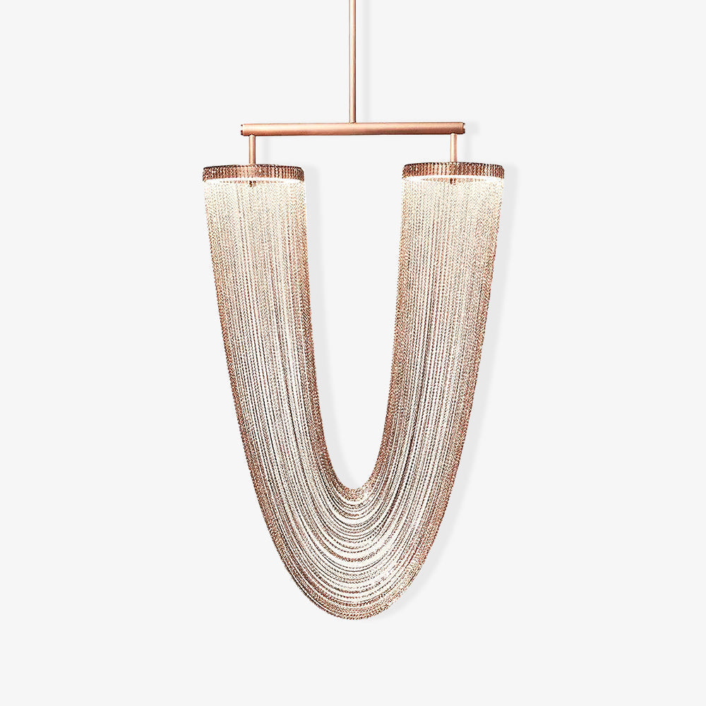 Apsht Pendelleuchte aus Kupferkette skulptural modern