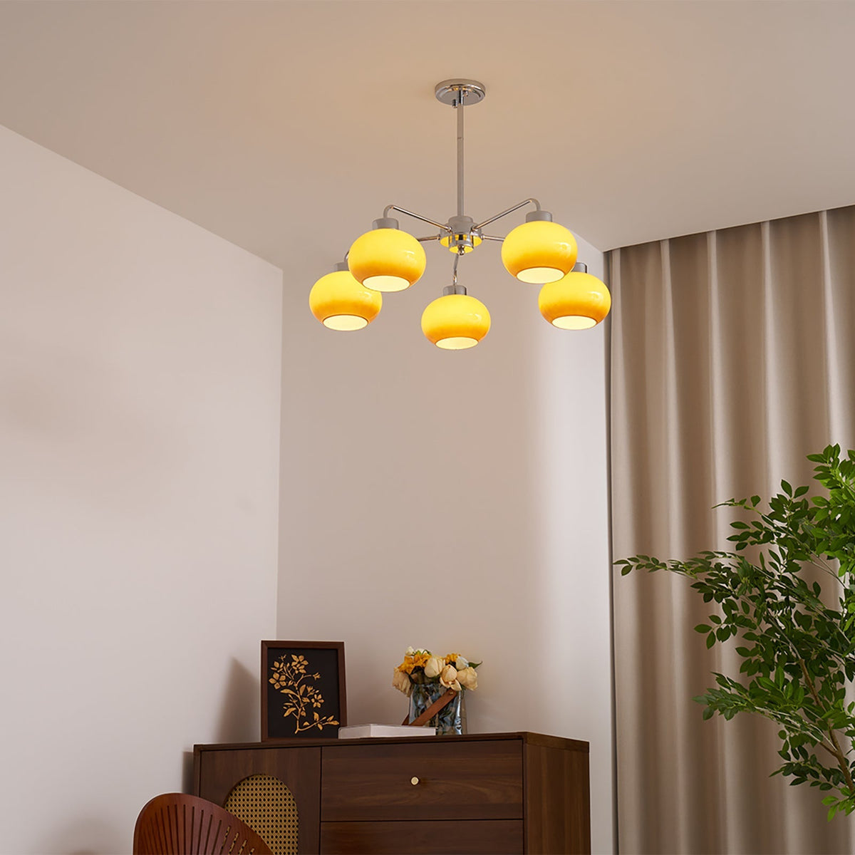 Liorenira Kronleuchter Glas Chrom Geometrisch Retro